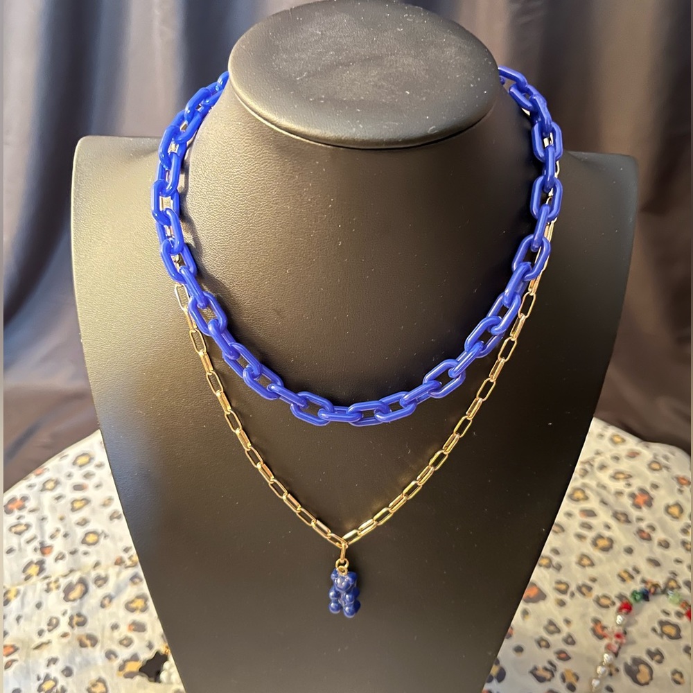 Moral Compass Inc. Multi-Layer Colored Gummy Bear Charm Necklace.